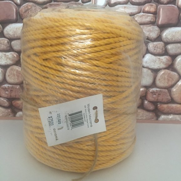 Modern Macrame 600' 5mm Cotton Rope Cone in Goldenrod - Picture 2 of 7